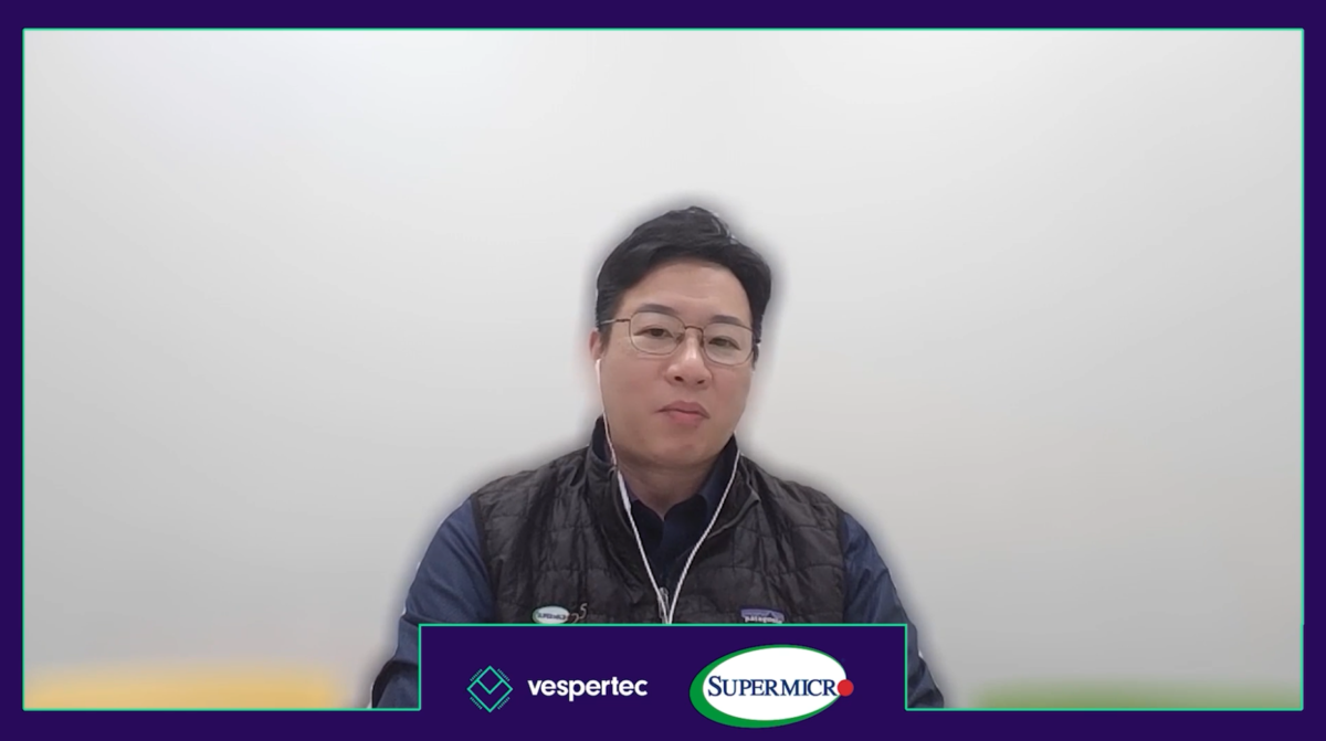 Image of Supermicro's Cedric Huang, speaking on camera.